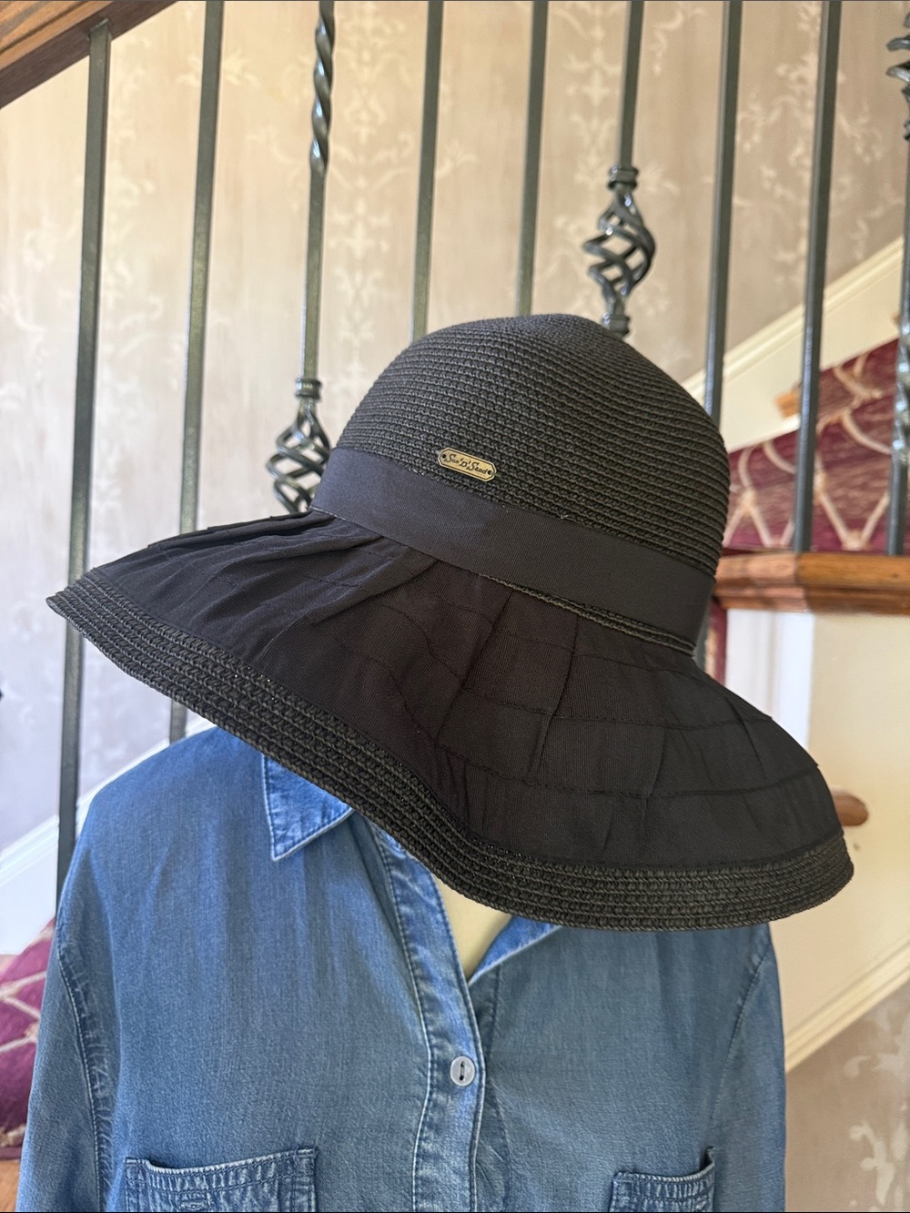 SUN N SAND ladies, black wide from Sun hat, excellent condition - Picture 6 of 8